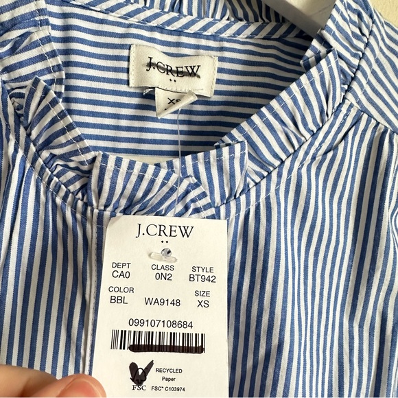 J crew bt942 ruffle-placket button-up top size XS - Picture 4 of 6
